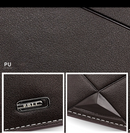 Men's Short Bifold PU Wallet, Geometric Embossed Billfold with Multiple Card Slots and Zipper Coin Pocket for Business, Casual, and Daily Use - Black