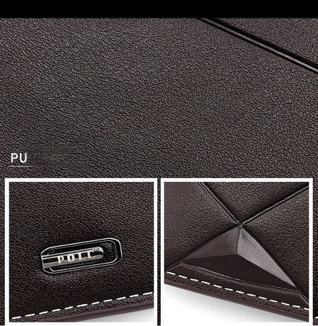 Men's Short Bifold PU Wallet, Geometric Embossed Billfold with Multiple Card Slots and Zipper Coin Pocket for Business, Casual, and Daily Use - Black