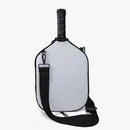 Pickleball Paddle Cover, Breathable Perforated Racket Protector Case with Zipper Pocket & Adjustable Crossbody Strap - White