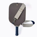Pickleball Paddle Cover, Breathable Perforated Racket Protector Case with Zipper Pocket & Adjustable Crossbody Strap - Gray