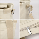 Multi-Compartment Canvas Tote Bag, 3-Way Handheld, Crossbody, and Shoulder Bag with Adjustable Strap for Daily Work and Shopping - Blue