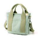 Multi-Compartment Canvas Tote Bag, 3-Way Handheld, Crossbody, and Shoulder Bag with Adjustable Strap for Daily Work and Shopping - Green