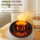 Volcano Flame Aroma Diffuser and Humidifier, 7-Color Changing Lava Fire Essential Oil Diffuser with Timer, 360ml for Home, Bedroom, or Desk – White