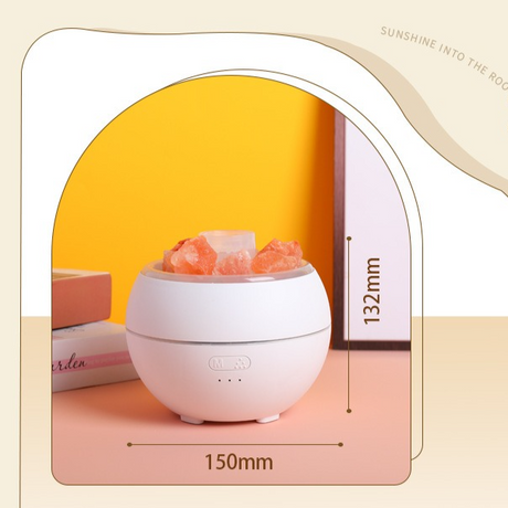 Himalayan Salt Stone Flame Aroma Diffuser, 4 in 1 Essential Oil Humidifier with Warm Night Light, Timer Ultrasonic Cool Mist Diffuser for Home Bedroom