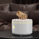 Cannon-Shaped Smoke Ring Aroma Diffuser and Humidifier, 2 Mist Modes, RGB Color-Changing Lava Lamp Essential Oil Diffuser, for Home Desk - White Gold