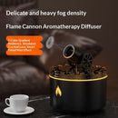 Cannon-Shaped Smoke Ring Aroma Diffuser and Humidifier, 2 Mist Modes, RGB Color-Changing Lava Lamp Essential Oil Diffuser, for Home Desk - White Silver
