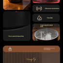 Cannon-Shaped Smoke Ring Aroma Diffuser and Humidifier, 2 Mist Modes, RGB Color-Changing Lava Lamp Essential Oil Diffuser, for Home Desk - White Silver