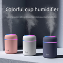 Mini Colorful Cup Humidifier, 300ml Portable USB Cool Mist Humidifier with 7-Color Night Light, for Car, Bedroom, Desk, and Office - White