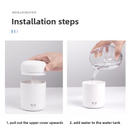 Mini Colorful Cup Humidifier, 300ml Portable USB Cool Mist Humidifier with 7-Color Night Light, for Car, Bedroom, Desk, and Office - White