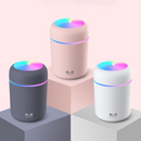 Mini Colorful Cup Humidifier, 300ml Portable USB Cool Mist Humidifier with 7-Color Night Light, for Car, Bedroom, Desk, and Office - Pink