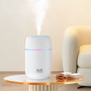 Flower Nozzle Mini USB Humidifier, 250ml Portable Cool Mist Humidifier with RGB Night Light, for Car, Bedroom, or Desk - White