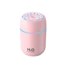 Flower Nozzle Mini USB Humidifier, 250ml Portable Cool Mist Humidifier with RGB Night Light, for Car, Bedroom, or Desk - Pink