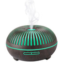 550ML Wood-Grain Aroma Diffuser and Humidifier with Bluetooth Speaker, 7-Color LED Night Light, Remote Control, Timer, and Auto Shut-Off – Dark Wood