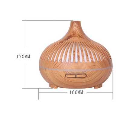 (2-Pack) 550ml Wood-Grain Ultrasonic Aroma Diffuser and Humidifier with 7-Color LED Night Light and Timer for the Bedroom – Dark Wood