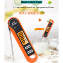 Foldable Digital Meat Thermometer, IPX5 Waterproof Fast Read with Backlight ℃/℉ Switch for Kitchen, BBQ, Baking