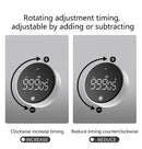 Rotating Digital Kitchen Timer, 999-Minute LED Display Timer with Magnetic Back & Stand, Type-C, for Studying and Exercising—Black