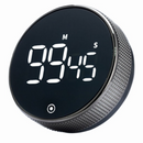Rotating Magnetic Digital Timer, LCD Display Kitchen Timer with 3 Volume Levels, for Cooking, Studying, and Office Use—Black
