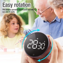 Rotating Magnetic Digital Timer, LCD Display Kitchen Timer with 3 Volume Levels, for Cooking, Studying, and Office Use—Black