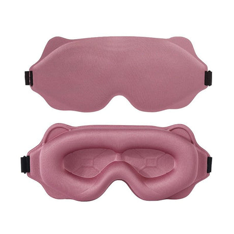 3D Contoured Sleep Mask, Breathable Fabric with Adjustable Strap, Light-Blocking Eye Mask for Sleeping, Napping, and Travel—Pink