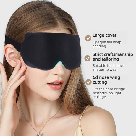 3D Contoured Sleep Mask, Breathable Fabric with Adjustable Strap, Light-Blocking Eye Mask for Sleeping, Napping, and Travel - Gray
