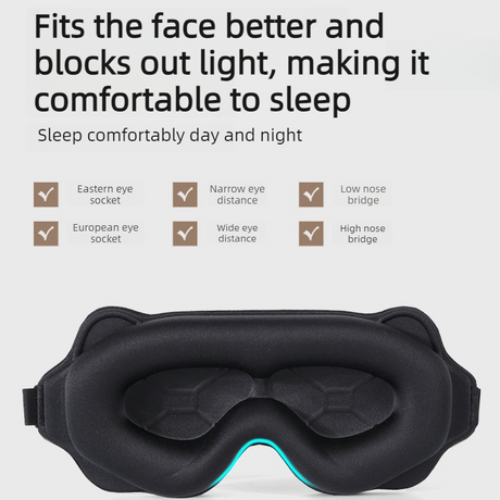 3D Contoured Sleep Mask, Breathable Fabric with Adjustable Strap, Light-Blocking Eye Mask for Sleeping, Napping, and Travel - Magenta