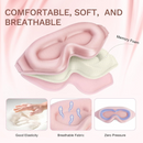 3D Deep Contoured Memory Foam Sleep Eye Mask, Full Light Blocking, Breathable Eye Cover for Travel, Naps, and Nighttime Sleep—Pink