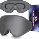 3D Deep Contoured Memory Foam Sleep Eye Mask, Full Light Blocking, Breathable Eye Cover for Travel, Naps, and Nighttime Sleep—Gray
