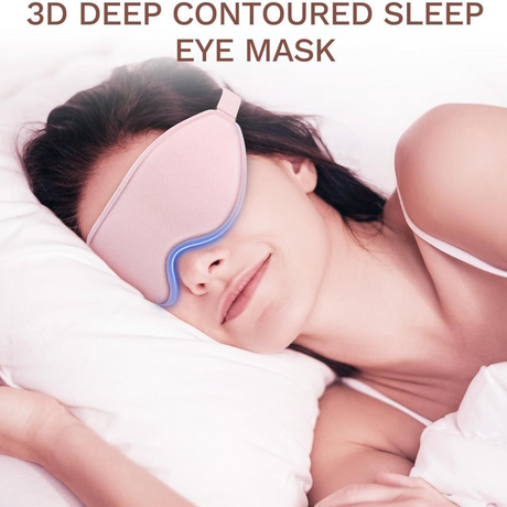 3D Deep Contoured Memory Foam Sleep Eye Mask, Full Light Blocking, Breathable Eye Cover for Travel, Naps, and Nighttime Sleep—Gray
