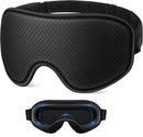 3D Contoured Memory Foam Sleep Eye Mask, Zero-Pressure Breathable Mesh Eye Cover with Adjustable Strap for Travel, Naps, and Nighttime Sleep—Black