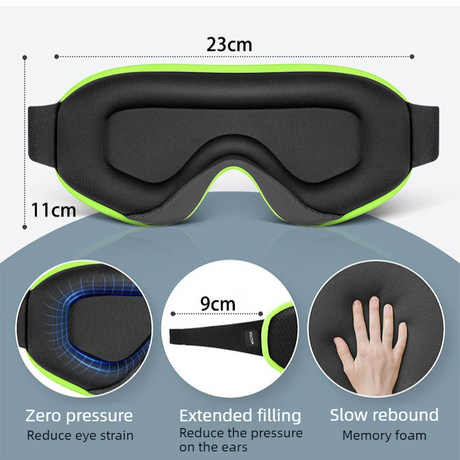 3D Contoured Memory Foam Sleep Eye Mask, Zero Pressure Breathable Mesh Eye Cover with Adjustable Strap for Travel, Naps, and Night Sleep - Red