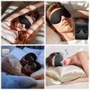 3D Contoured Memory Foam Sleep Eye Mask, Zero-Pressure Breathable Mesh Eye Cover with Adjustable Strap for Travel, Naps, and Nighttime Sleep—Blue