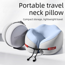 Portable Memory Foam U-Shaped Neck Pillow, Ergonomic 360° Support Adjustable Travel Pillow with Storage Case for Airplane, Car, Office - Pink