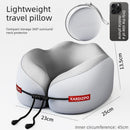 Portable Memory Foam U-Shaped Neck Pillow, Ergonomic 360° Support Adjustable Travel Pillow with Storage Case for Airplane, Car, Office - Gray