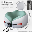 Portable Memory Foam U-Shaped Neck Pillow, Ergonomic 360° Support Adjustable Travel Pillow with Storage Case for Airplane, Car, Office - Green