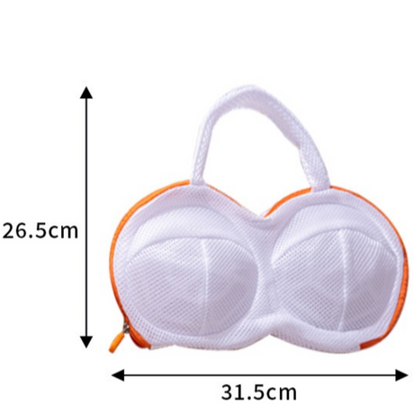 3D Support Bra Laundry Bag, Thick Mesh Bra Wash Bag with Zipper & Handle, Anti-Deformation Bra Protector for Washing Machine - Off-White