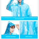 6-Pack - Disposable Thickened Open-Front Raincoat, Waterproof Poncho with Snap Buttons & Adjustable Hood, Portable for Hiking and Travel - Pink