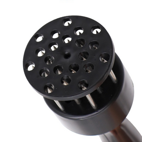 2-Pack Stainless Steel Meat Tenderizer, 2.5cm Needle Pricker with Safety Guard & Automatic Rebound, for Steak, Pork, Chicken, BBQ & Marinade - White + Black