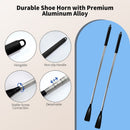 Retractable Stainless Steel Long Handle Shoe Horn, Portable No-Bend Shoe Helper for Elderly Pregnant Kids