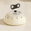 Vintage Magnetic Mechanical Kitchen Timer, 60-Minute Countdown Timer for the Fridge, Battery-Free Cooking Alarm—White