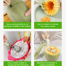 2-Piece 3-in-1 Stainless Steel Fruit Carving Scoop, Multi-Function Melon Seed Remover Kitchen Tool
