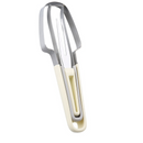 3-in-1 Stainless Steel Watermelon Cutter Set, Multi-Function Melon Slicer, Scoop, and Fork Kitchen Tool—Off-White