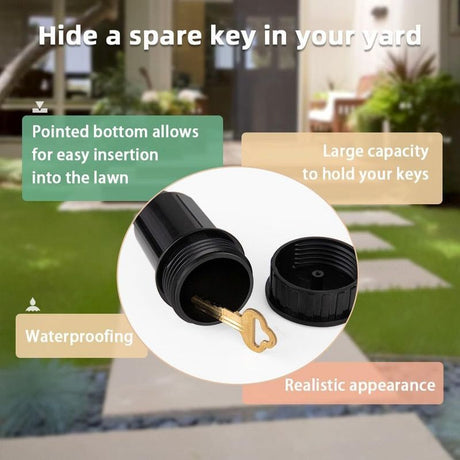2 Pack Sprinkler Look Alike Hide A Key Holder, Waterproof Hidden Storage Container for Spare Keys Cash Outdoor Yard