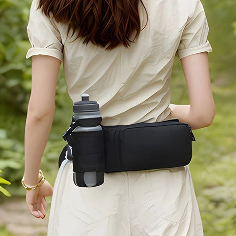 Oxford Running Fanny Pack with Water Bottle Holder, Multifunctional Crossbody Waist Bag for Hiking Cycling