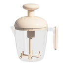 Semi-Auto Press Egg Mixer Cup, Large-Capacity Hand Whisk with Filter Spout for Baking, Whipping Cream, and Beating Eggs—White