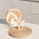 Semi-Auto Press Egg Mixer Cup, Large-Capacity Hand Whisk with Filter Spout for Baking, Whipping Cream, and Beating Eggs—White