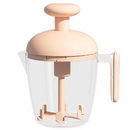 Semi-Auto Press Egg Mixer Cup, Large-Capacity Hand Whisk with Filter Spout for Baking, Whipping Cream, and Beating Eggs—Pink