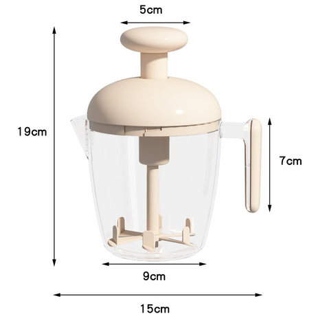 Semi-Auto Press Egg Mixer Cup, Large-Capacity Hand Whisk with Filter Spout for Baking, Whipping Cream, and Beating Eggs—Pink