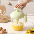 Semi-Auto Press Egg Mixer Cup, Large-Capacity Hand Whisk with Filter Spout for Baking, Whipping Cream, and Beating Eggs—Green