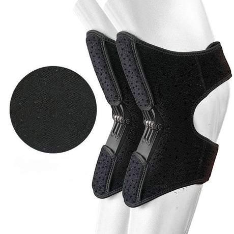 2-Pack - Bionic Exoskeleton Knee Booster Brace, Spring Support Knee Pad for Seniors: Climbing, Lifting, and Sports—Joint Relief (Black)