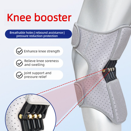 2-Pack - Bionic Exoskeleton Knee Booster Brace, Spring Support Knee Pad for Seniors: Climbing, Lifting, and Sports—Joint Relief (Black)